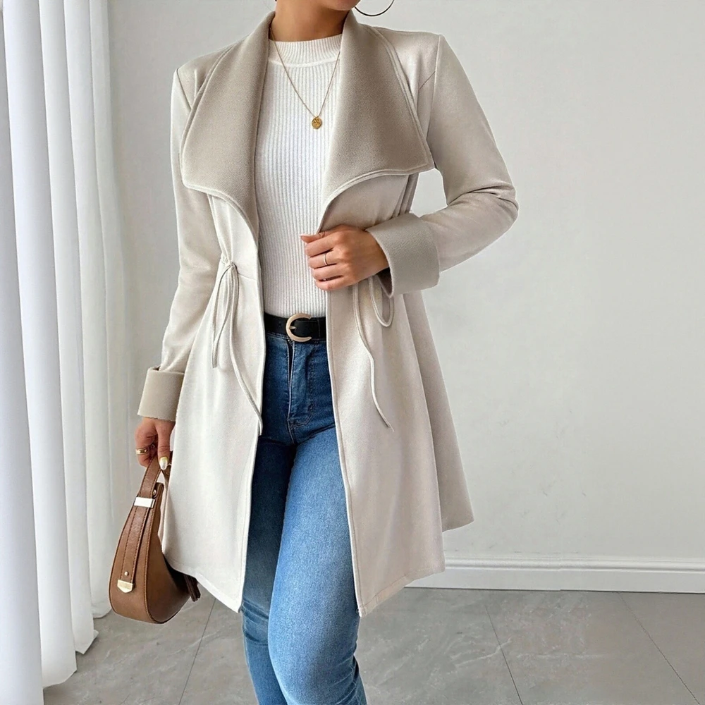 

Casual Style Women's Coat Spring Autumn Fashion Decor-Free Outerwear Comfortable Fit Top For Casual Occasions