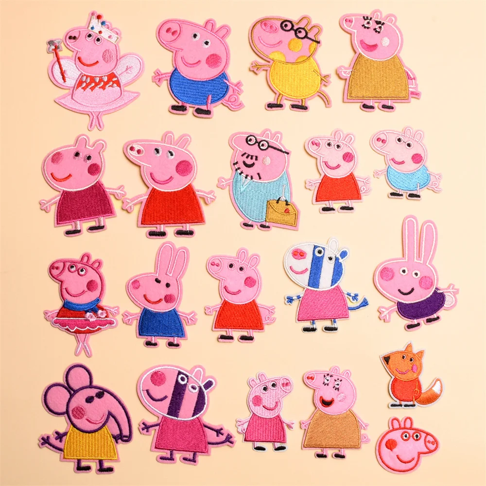 Miniso Cartoon Piglet Badge Cloth Patch Patch Clothing Pants Decoration Denim Patch Cloth British Style Boutique Embroidery ﻿