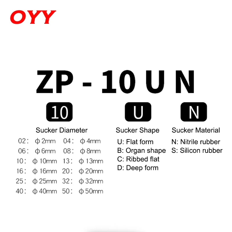 Manipulator Vacuum Suction Cup ZP-B10/13/16/20/25/32/40/50-BS/BN Industrial Pneumatic Accessories