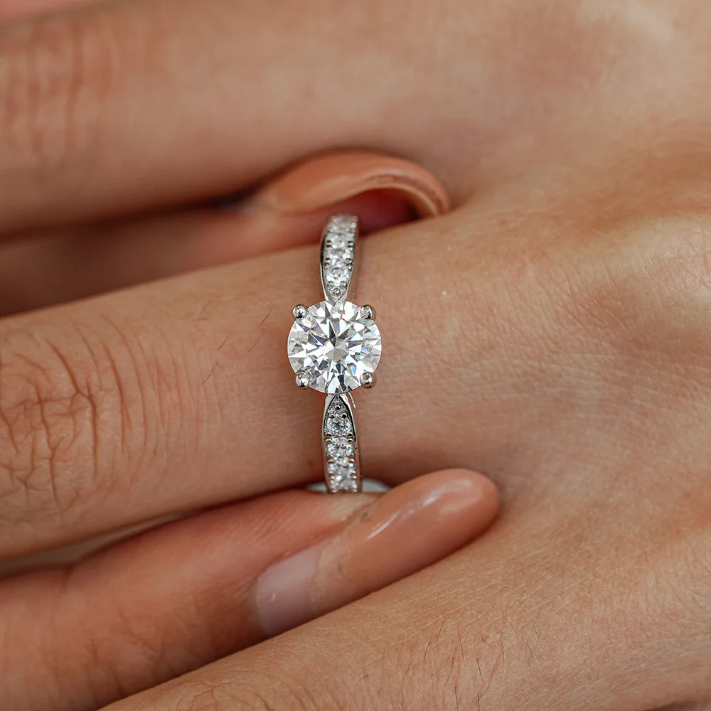 

S925 Sterling Silver Women’s Four Prong Fashion Luxe Elegant Ring Perfect for Daily Wear Engagement and Wedding Ring