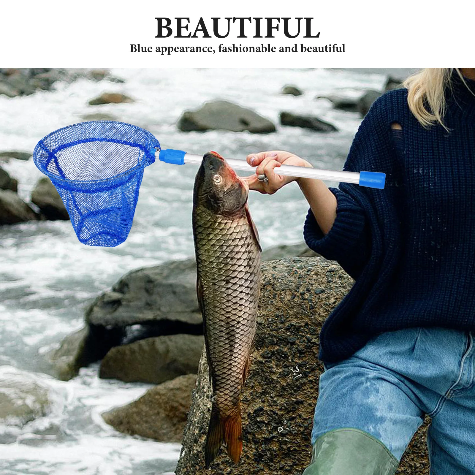 

Telescopic Folding Landing Net with Large Capacity Aluminum Alloy Frame Replaceable Mesh for Freshwater Saltwater Carp Kayak