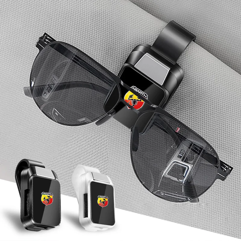 Car Glasses Holder Clip Sun Visor Organizer Interior Decoration Accessory For Abarth 500 595 695 500e 595C