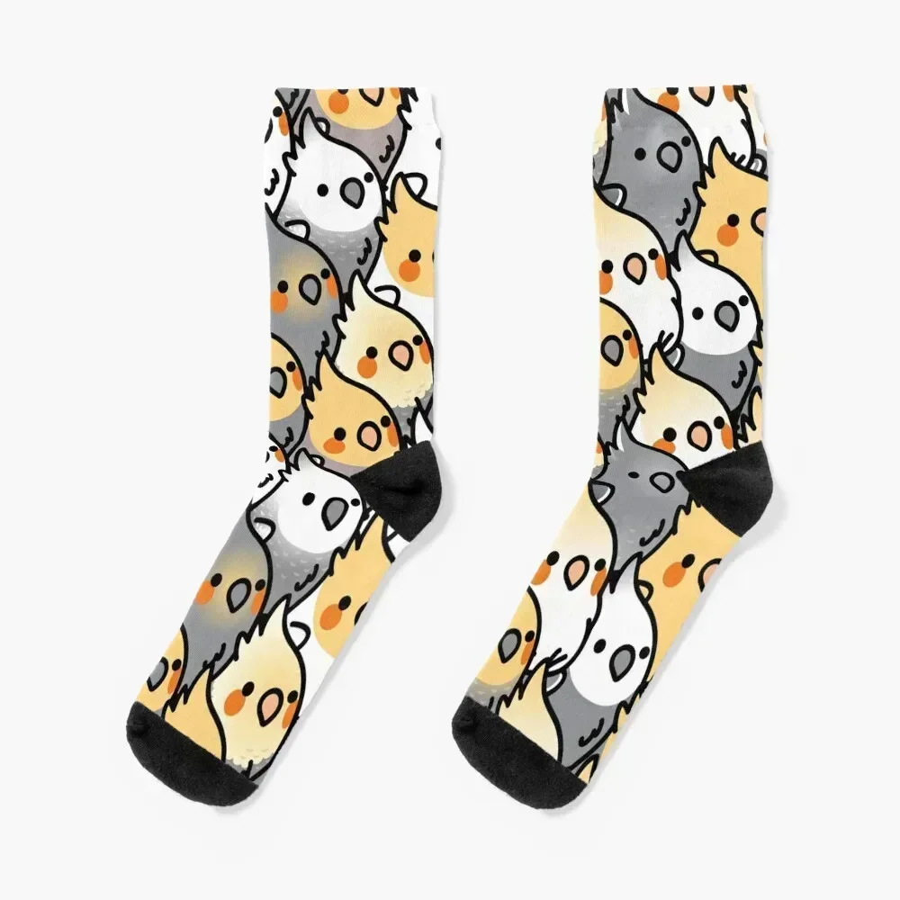

Chubby Cockatiel Party Socks fashionable floral kawaii Running Male Socks Women's