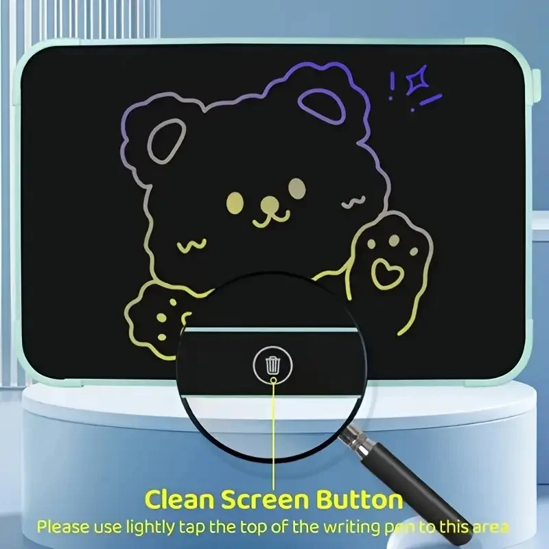 13 인치 대형 LCD 쓰기 보드 원 버튼 지우기 드로잉 패드 낙서 그림 장난감 교육 학습 전자 쓰기 보드