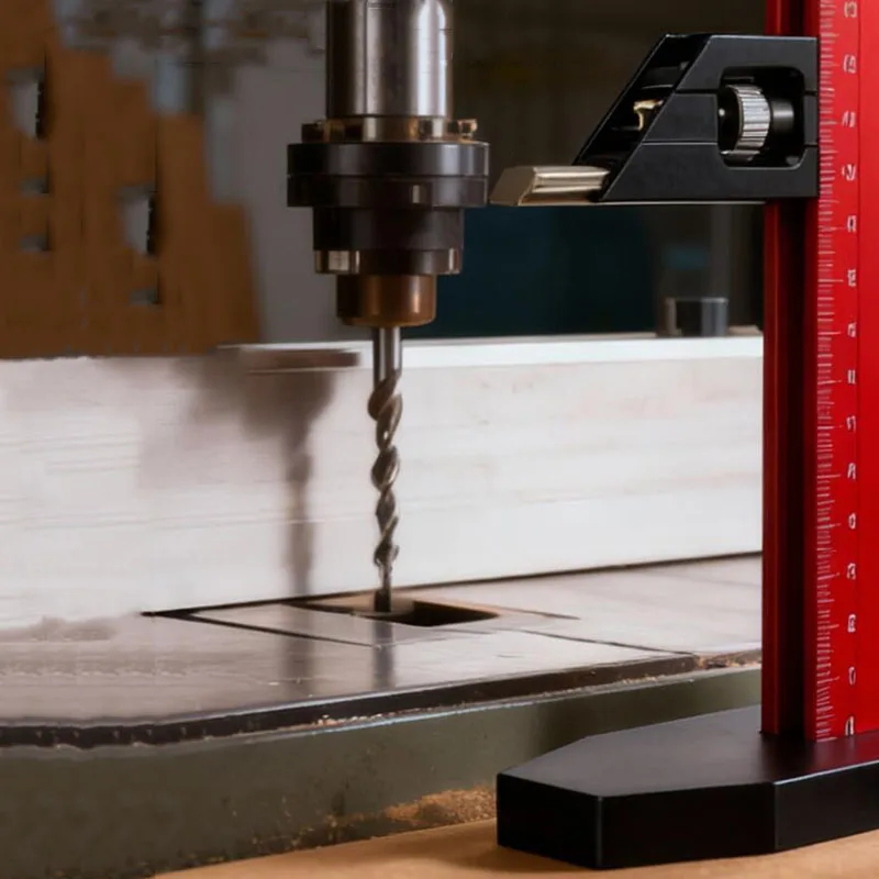Universal Aluminum Height Gauge for Wood Trimmers and Routers Table Adjustment - Dual Scale Measurement, Height and Depth Gauge