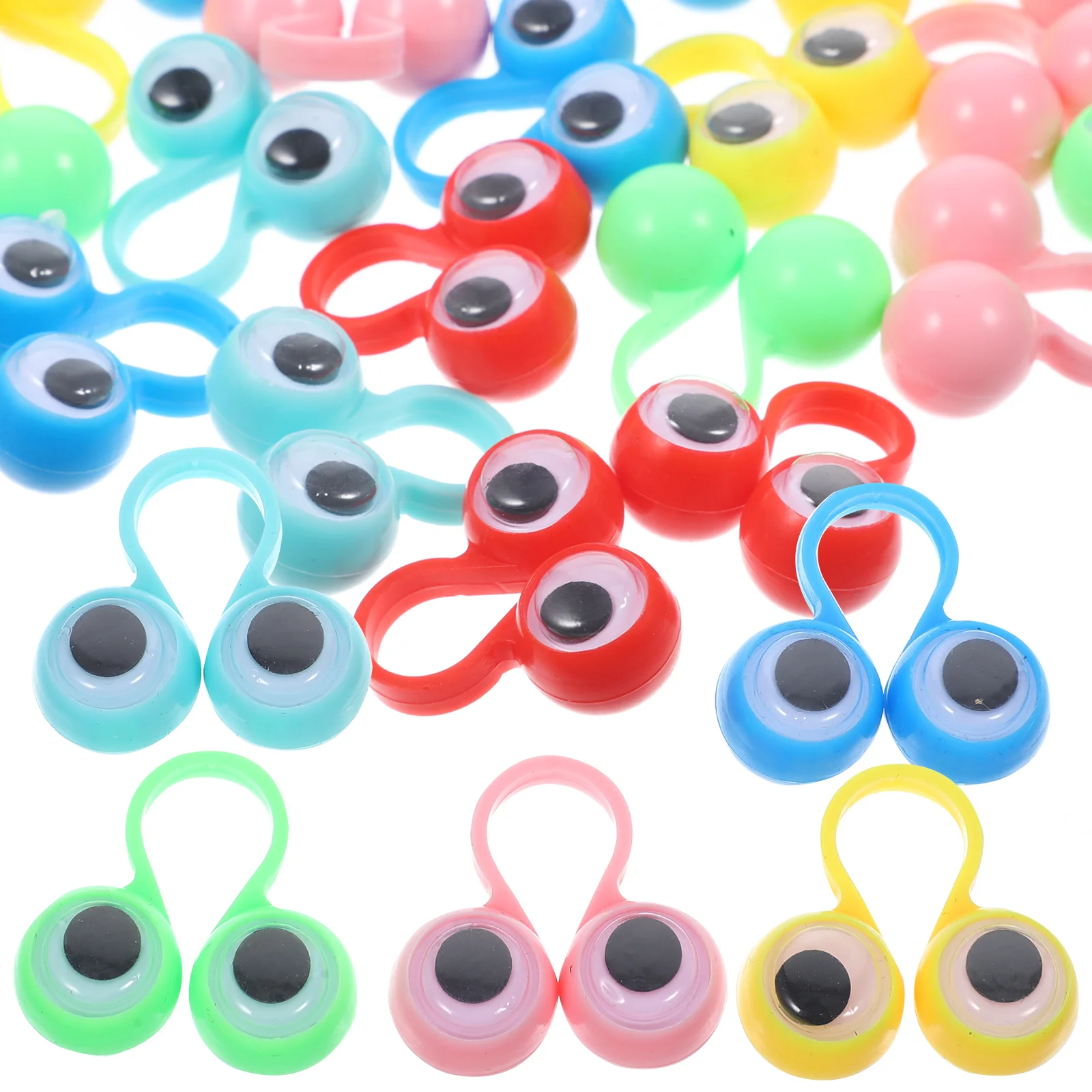 Anneau pour les Yeux, Faux Globes Oculaires, Anneaux Googly, Marionnettes à Doigt, Jouets pour Enfants, ix, Petits Enfants, 48 Pièces