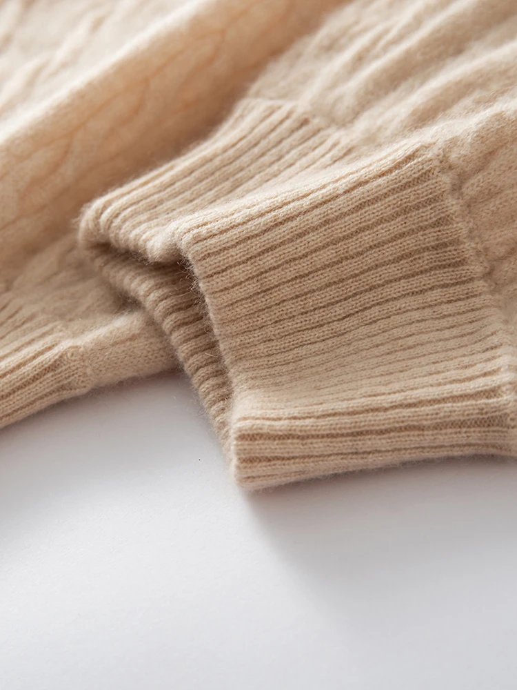 TLOML New Women's 100% Cashmere Knitted Cable Knit Bloomers Pants Autumn Winter Soft Warm Comfy Casual Trousers Cashmere Pants