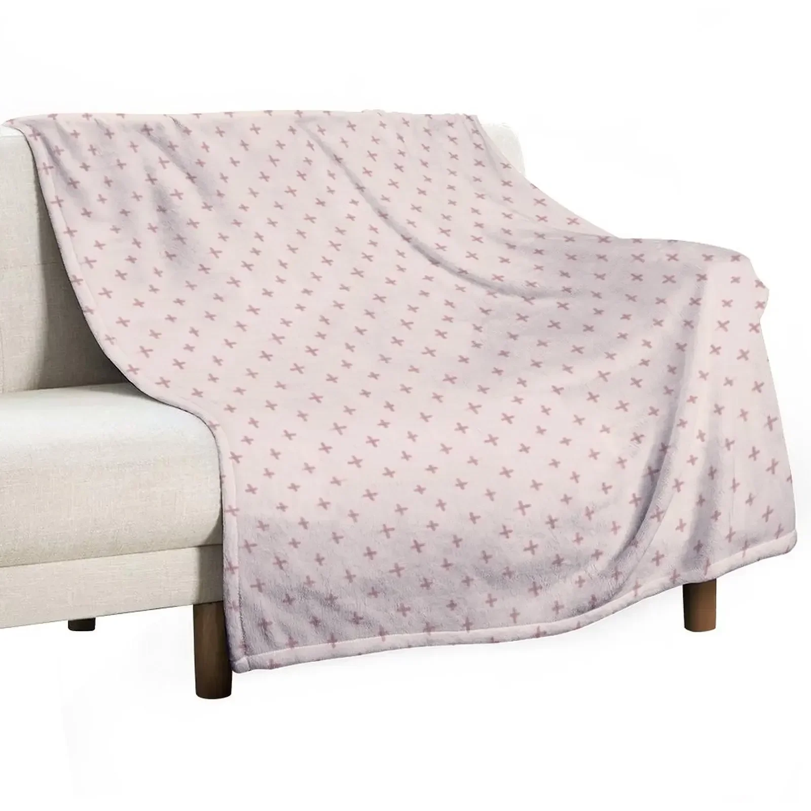 

Plus sign pattern pink peach Throw Blanket Year Round Soft Comfortable Blanket for Home