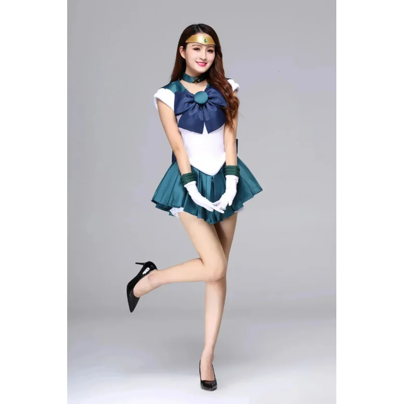 Anime Cosplay Sailor and Moon Usagi Tsukino Crystal Dress abiti Costume Halloween Party Kid Bambino Adulto Donna Taglie forti