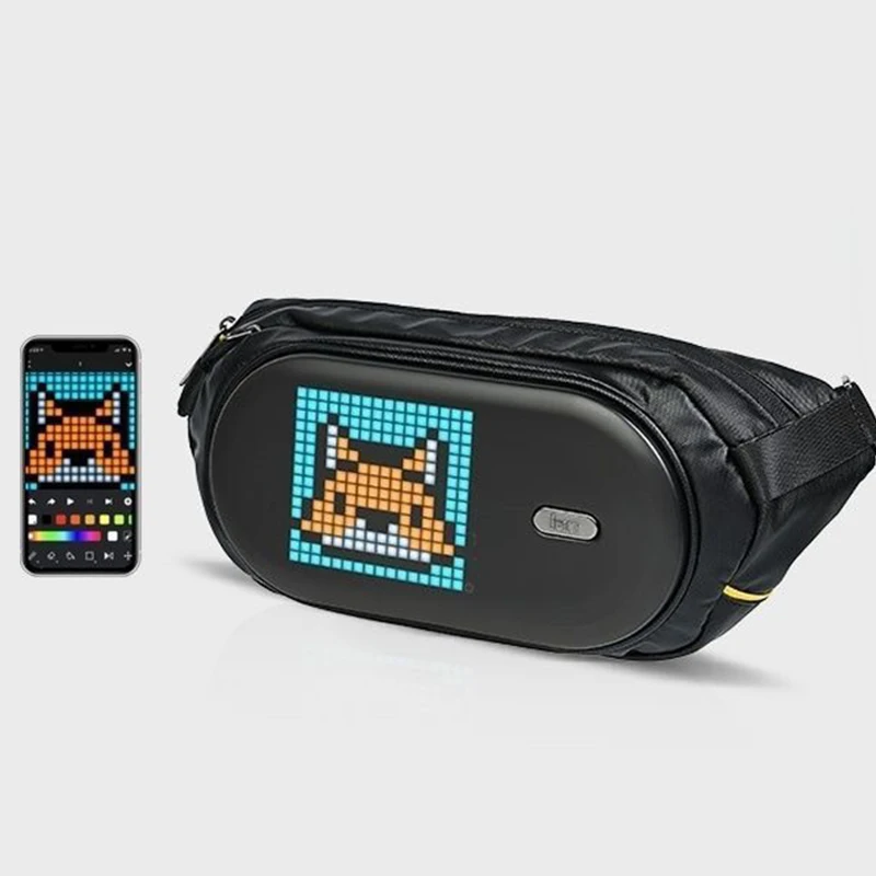 Pixoo Sling Bag-C Pixel Art Fashion Speaker Bag Waterproof Outdoor Sport Bag for Nintendo Switch PSP Storage Men Women Style