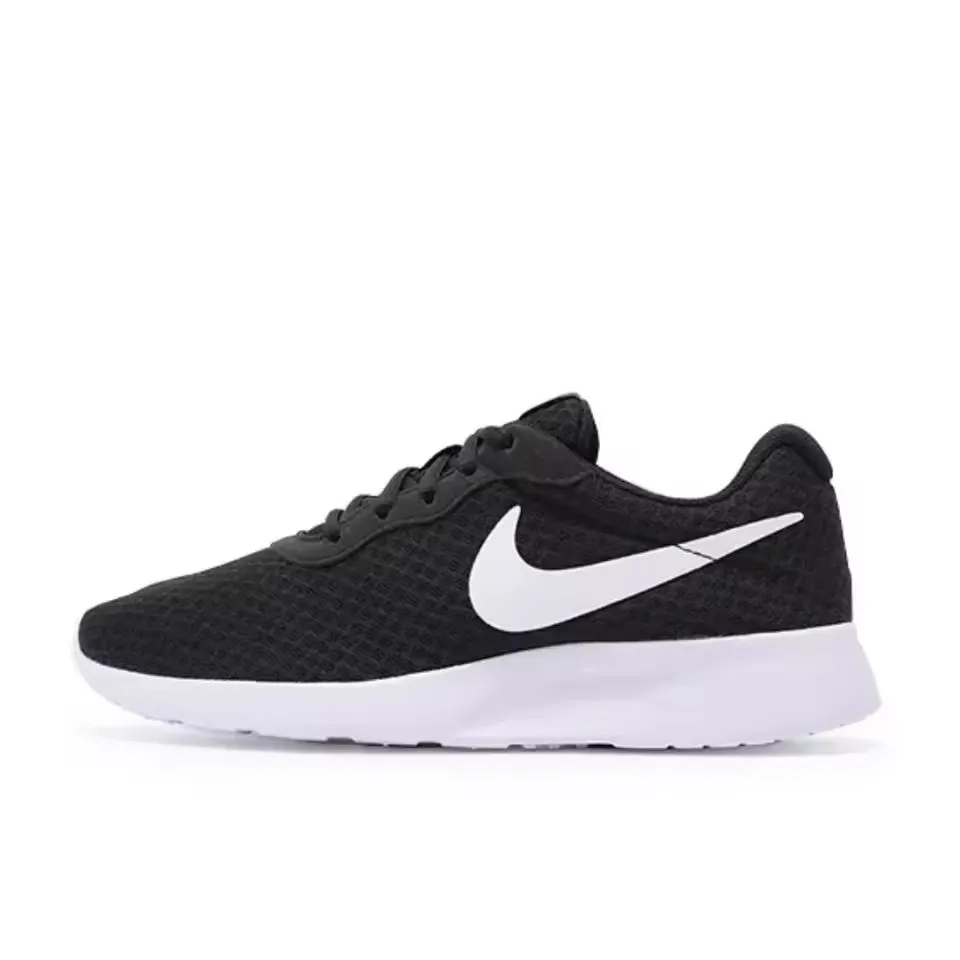 Nike Tanjun simple lightweight breathable low-top casual running shoes non-slip wear sports shoes black and white colorway