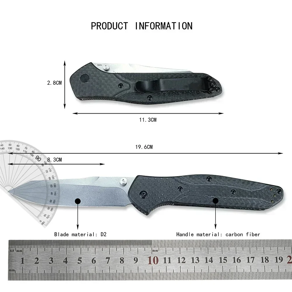 BM 940 Folding Pocket Knife D2 Blade Flat Blade Carbon Fiber Handle Outdoor EDC Jungle Survival Outdoor Camping Knife Multi-tool