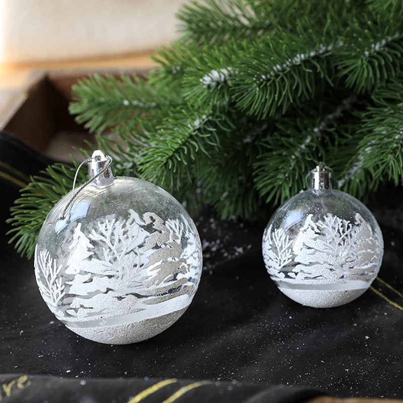 6 pezzi pendenti con palline di natale da neve trasparenti per la decorazione dell'albero di natale palline trasparenti ornamenti appesi decorazione di natale