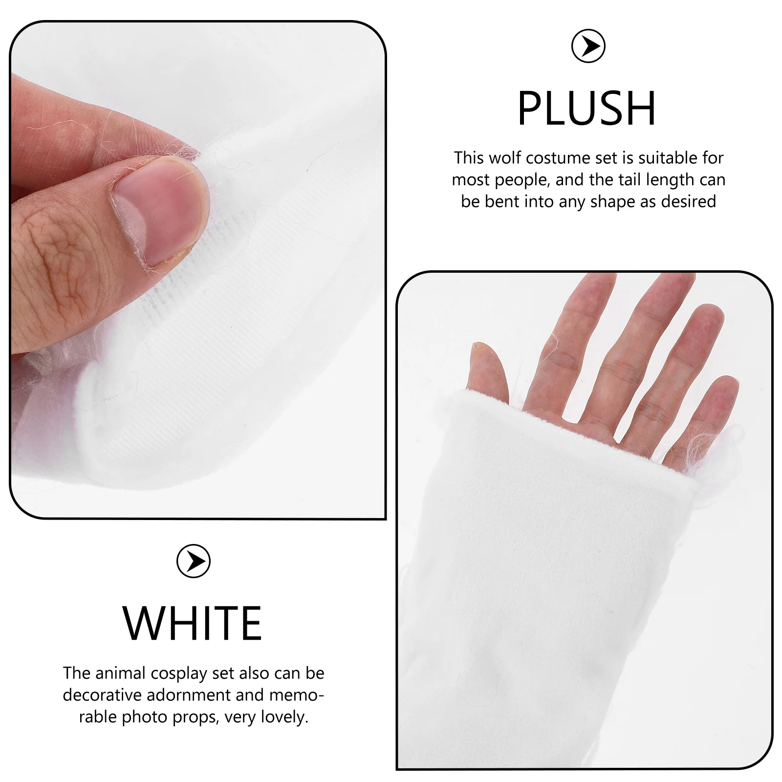 1 セットオオカミコスチュームセットコスプレマスク手袋テールパーティーハロウィン装飾アクセサリーオオカミコスチュームセットコスプレマスク装飾手袋