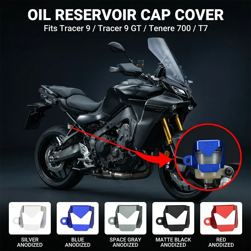 

For YAMAHA Tracer 9 GT 2025 2026 Motorcycle Rear Brake Master Cylinder Fluid Reservoir Protector Cover Guard Accessories Tracer9