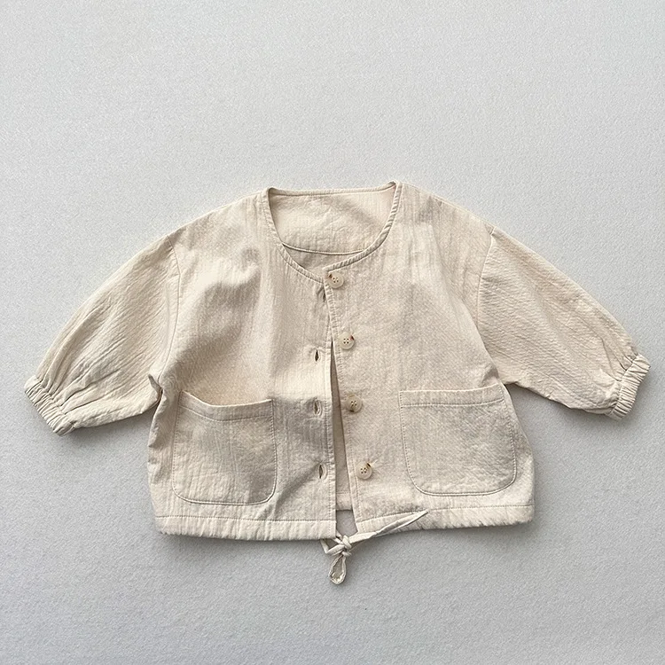 Autumn Children Long Sleeve Coat Solid Baby Boys Vintage Jacket Fashion Kids Girls Casual Cardigan Toddler Clothes -2026