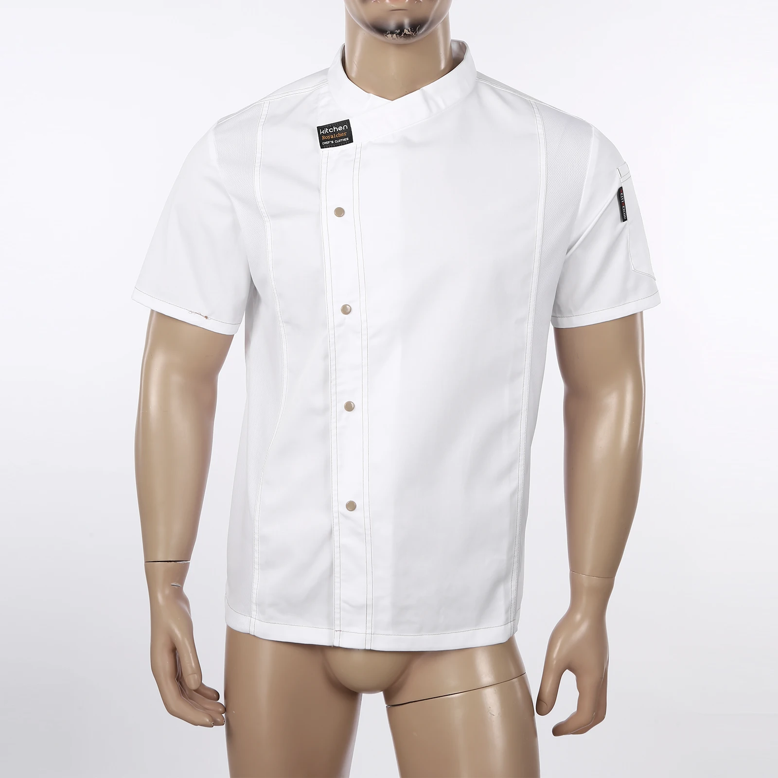 Mannen Chef-Kok Uniform Food Service Jas Tops Cook Keuken Werk Jas Hotel Restaurant Kantine Cake Winkel Café Bakkerij Kleding