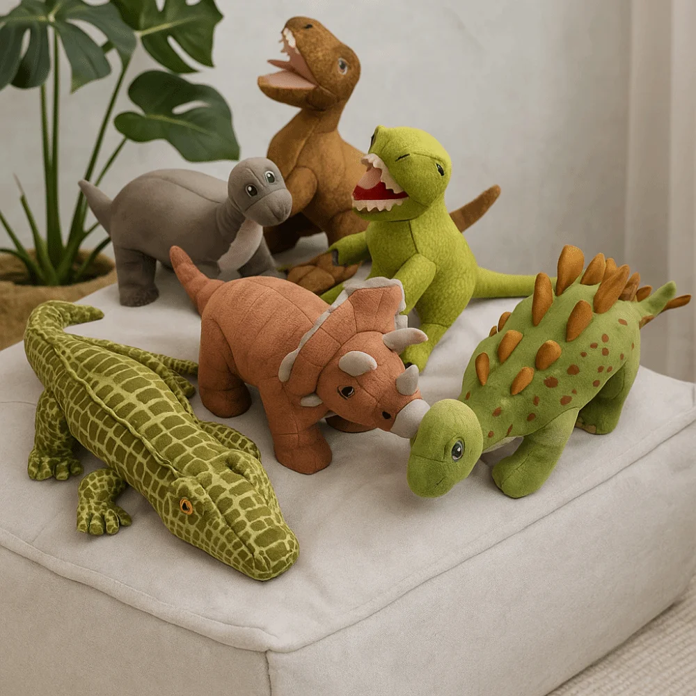 PP Katoen Groene Triceratops Pop Tyrannosaurus Rex Collectie Dinosaurussen Pluche Kussen Velociraptor Comfortabel
