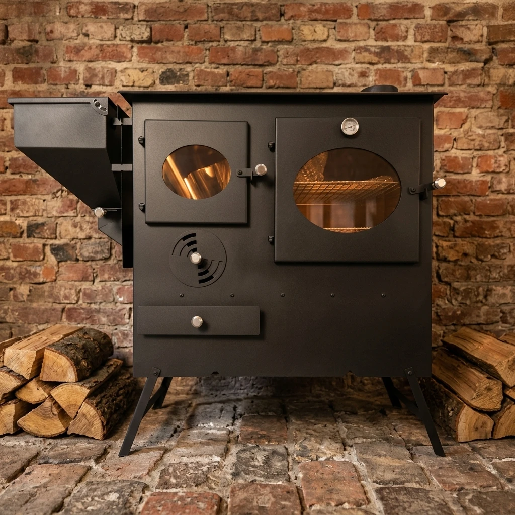 Competitive Price Steel Wood Pellet Stove with Oven Foldable for All Seasons