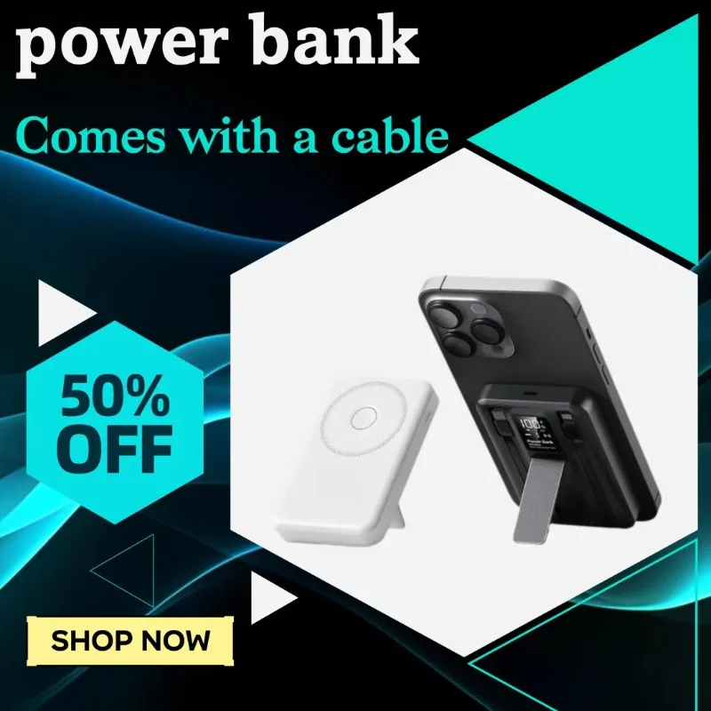 

20000mAh Super Fast Charging Watch and Headphone Wireless Charging Mobile Power Bank with Built-in Cable