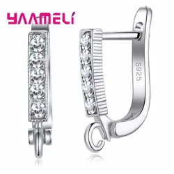 Fashionable 925 Sterling Silver For Handmade 2 Pieces One Pair Female Women Earring DIY Findings Jewelry Top Quality