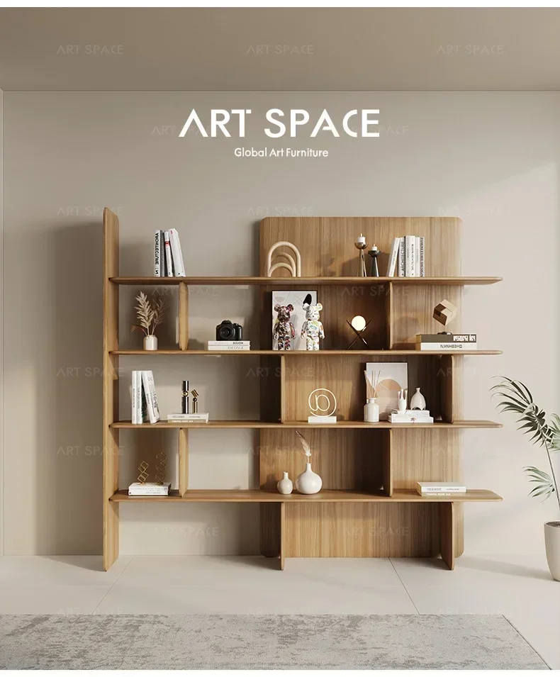 G Nordic solid wood bookcase floor-to-ceiling bookcase shelf, modern minimalist desktop bookshelf removable