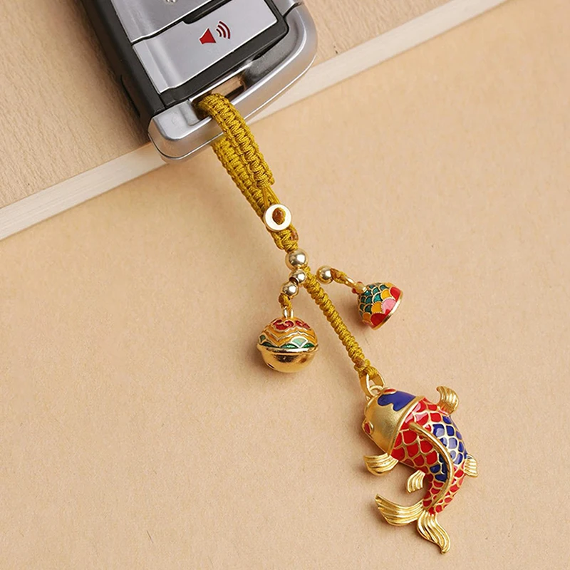 

New High-grade Koi Exquisite Car Key Pendant Chinese Style Couple Bag Keychain Hanging Jewelry Lanyard