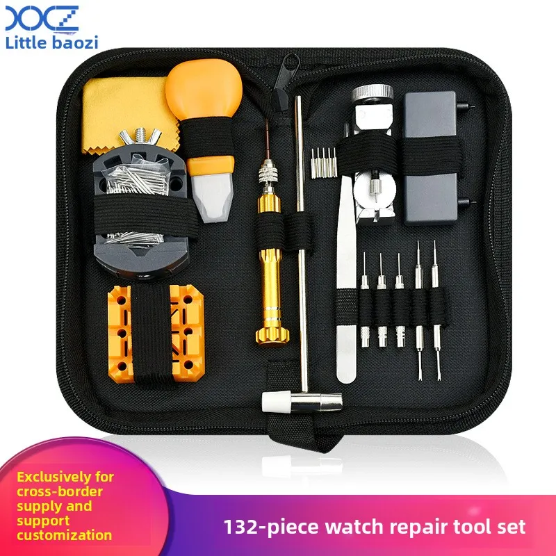 

132 piece set of clock repair tools suitable for telephone watches, quartz watches, mechanical watches, electronic watches