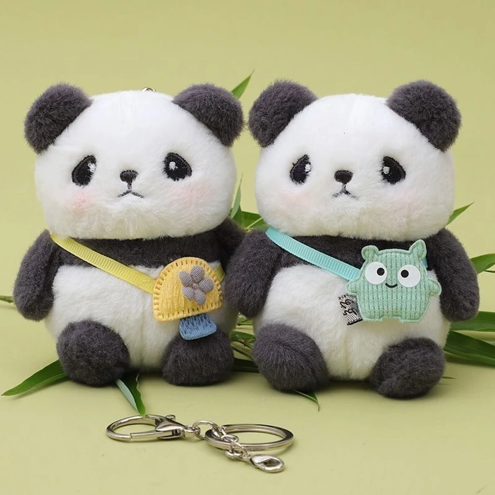 A Pair Of Cute Panda Doll Plush Toy Small Pendant Car Keychain Bag Hanging China's National Treasure Panda Festival Gifts