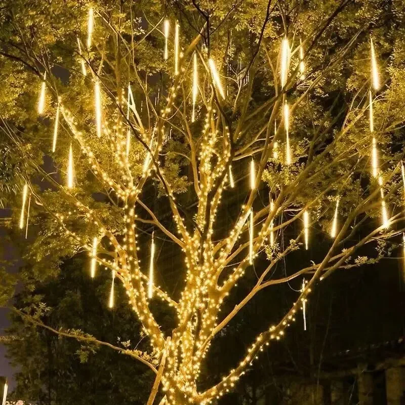 2PC LED Meteor Shower Lights Outdoor Waterproof Fairy Garland String Light For Christmas Holiday Party Garden Decor 30/50CM Lamp