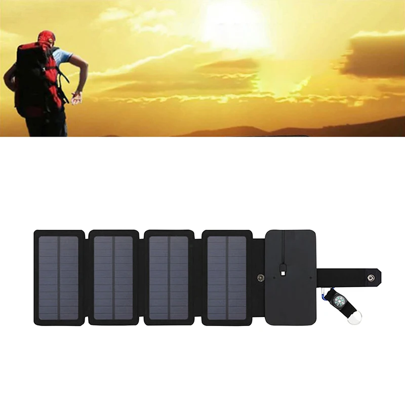 Foldable USB Solar Panels Cell Outdoor Portable Solar Smartphone Battery Charger for Tourism Camping Hiking Supplies