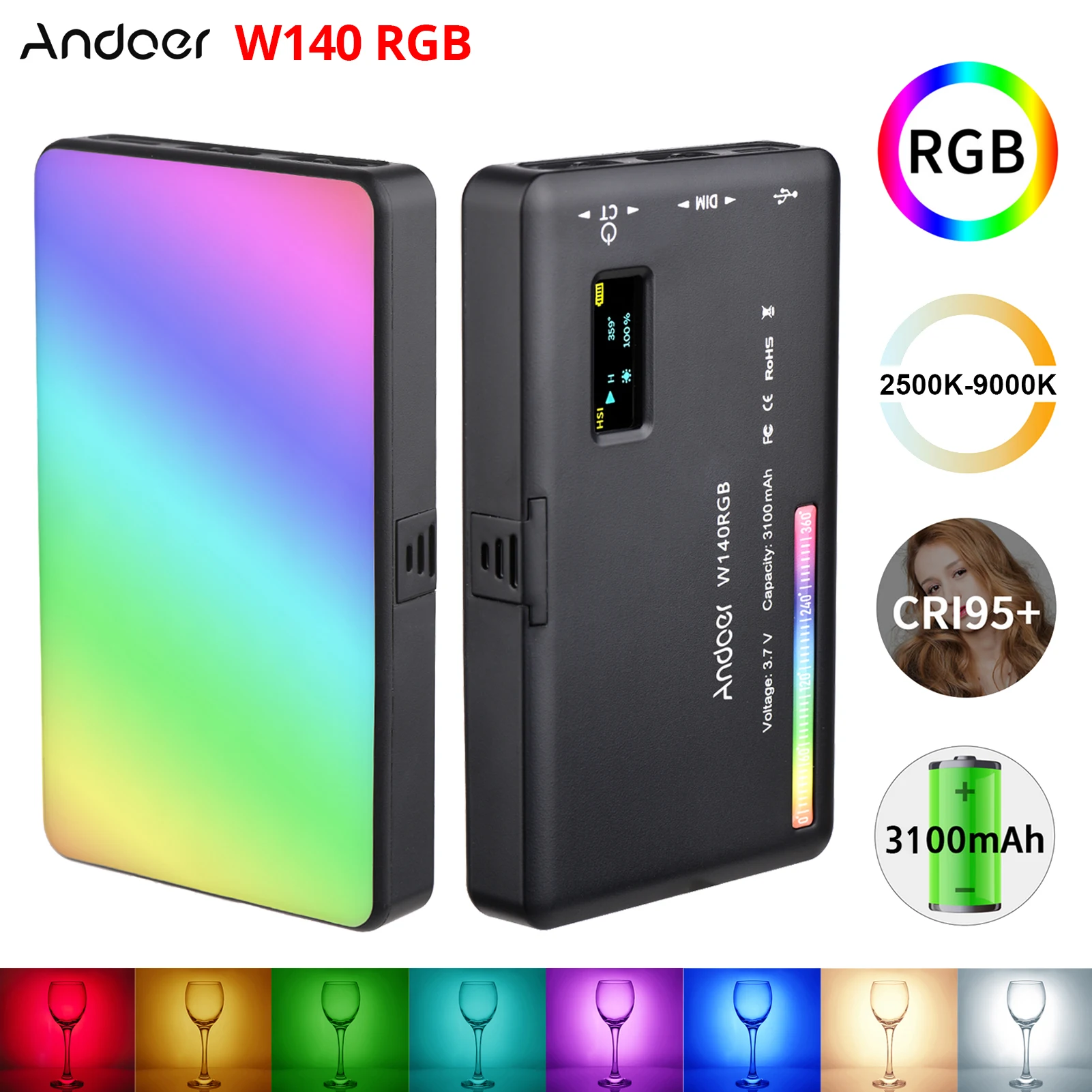 soonpho P10 8W 2500K-8500K CRI 95+ RGB LED Video Light 4000mAh Built-in Battery Full Color Photography Video Light Kit Dimmable についてのレビュー