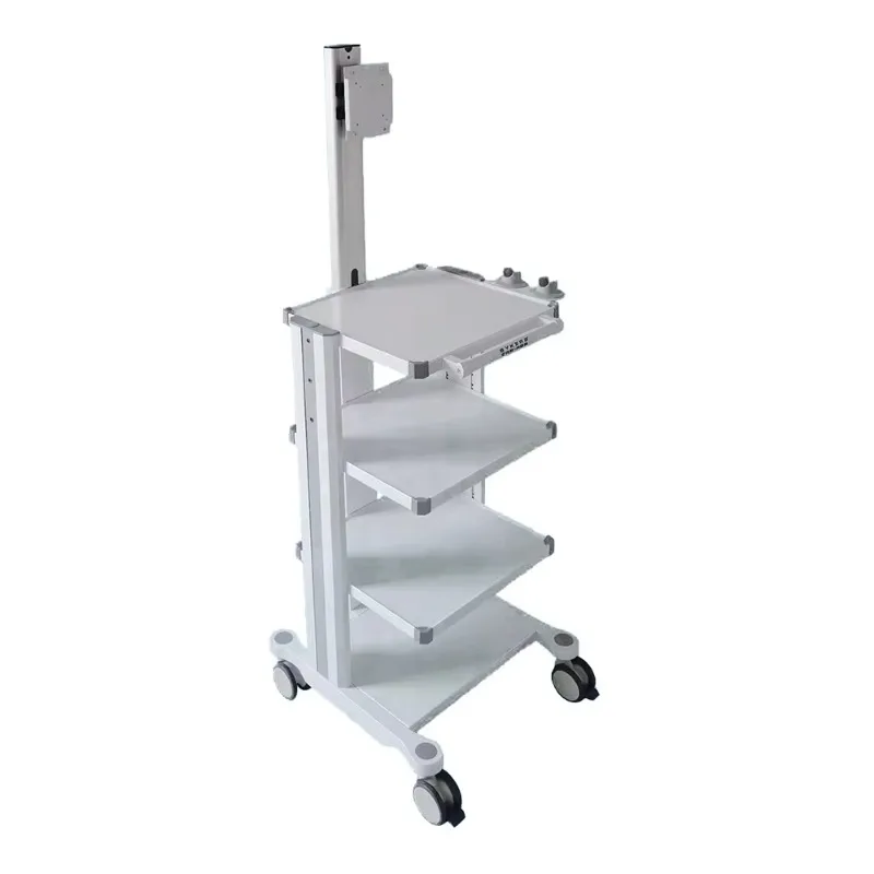 

Hospital trolley with wheels and arms for medical 4k camera systems