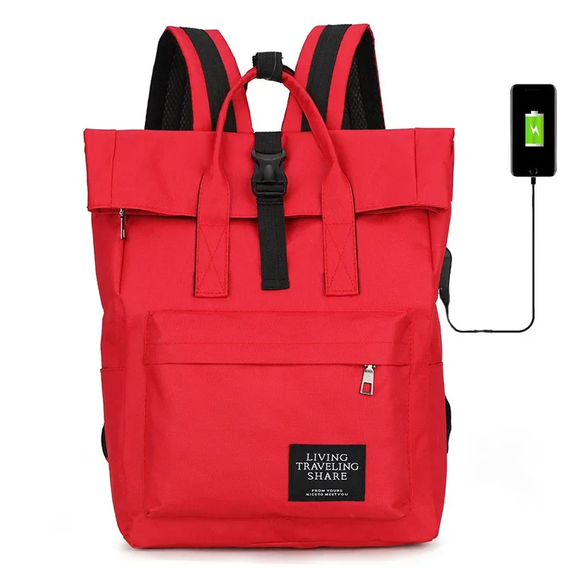 Women's Canvas Material Leisure Shoulder Travel Outdoor 15 Inch Laptop Backpack