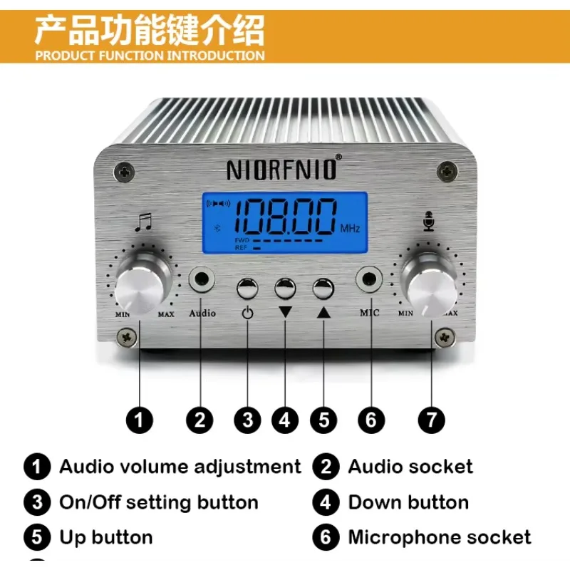 

Gold seller Wireless Broadcasting System 15W FM Transmitter Radio Station for Church Meeting Translation