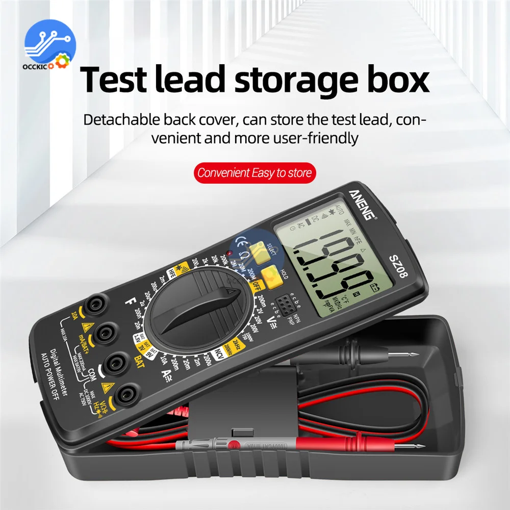 SZ08 Digital Multimeter Ultra-thin storage Professional Multimetro Auto Voltmeter AC DC 220V Resistance Handhold Testers