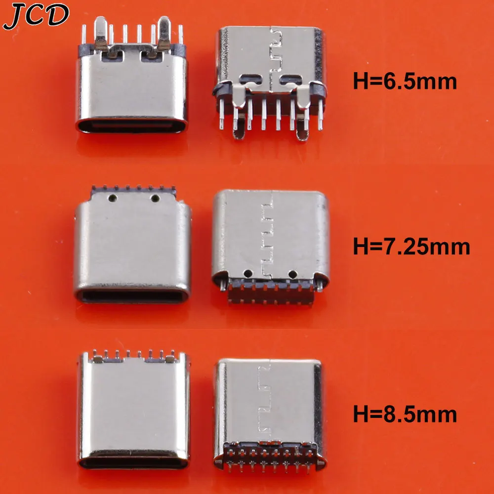 

JCD 5pcs 16Pin Type C Connector SMT 180° Vertical USB Socket Plug Charging Port Charger Socket Data Wire Connector