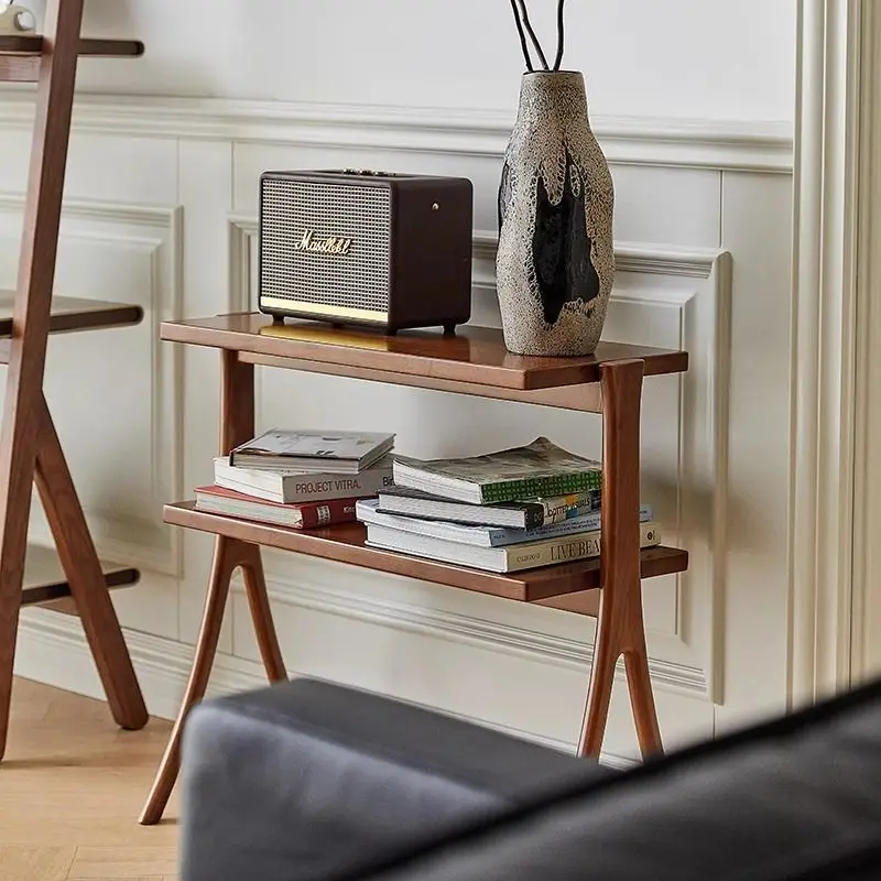 Second-hand sofa, side table, cabinet, bedside double-layer wooden shelf, living room, small coffee table, vintage furniture