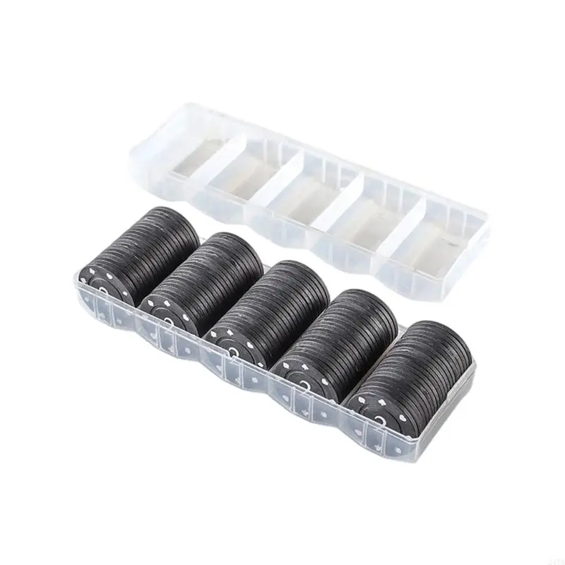 100Pcs Roulettes Game Bingo Chip Plastic Casinos Chip Learning Counters Small Chip with Storage Box Enduring