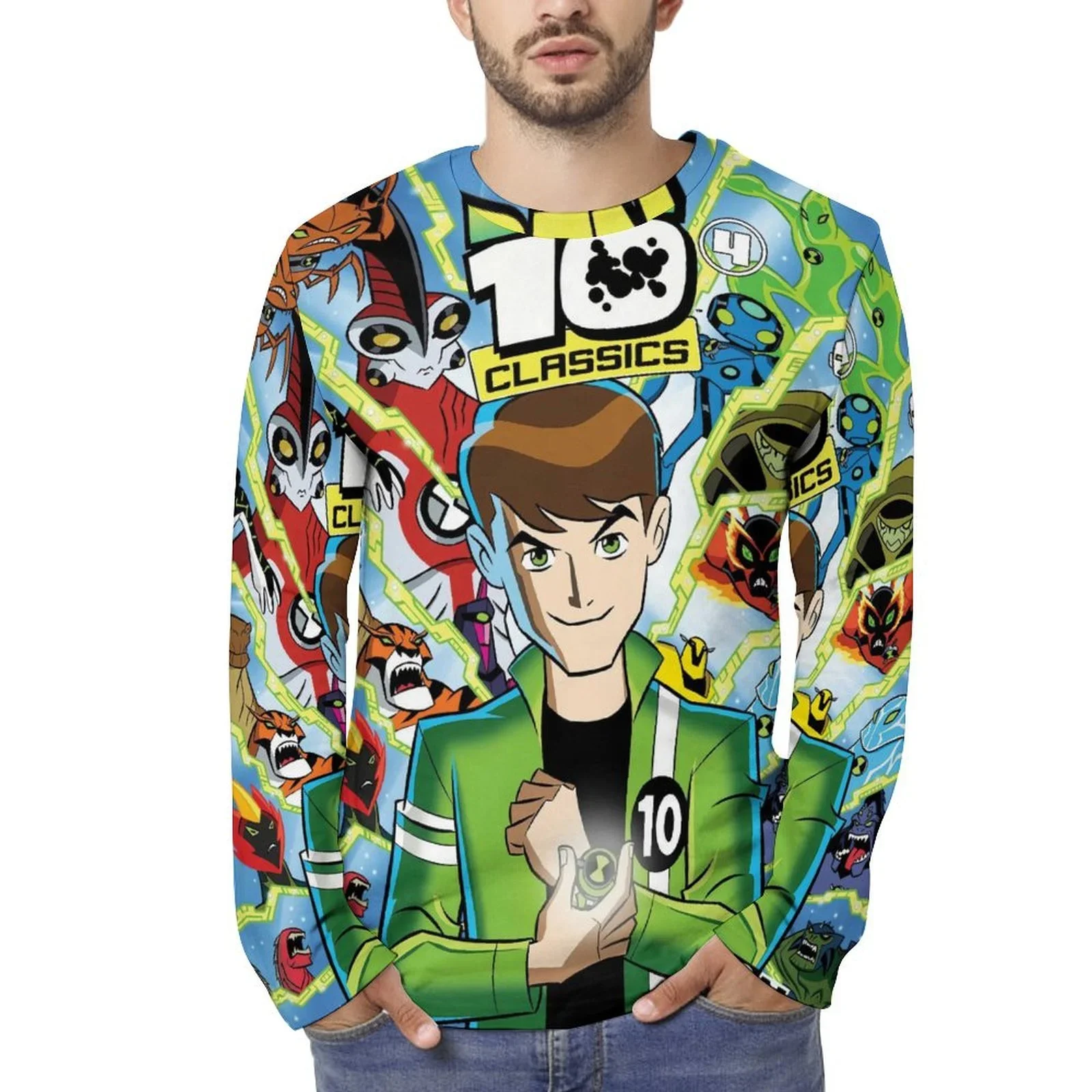

Anime Omnitrix Ben10 Cosplay T-shirts 3D Print Men Women Long Sleeve O-Neck Tee Shirt Oversized Harajuku Top Y2k Men's Clothing