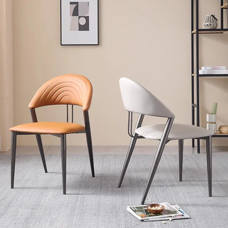 Sedie da pranzo con gambe in metallo comoda sedia da giardino per ristorante nordico imbottito salone di bellezza Casa Prefabricada Comedor Furniture