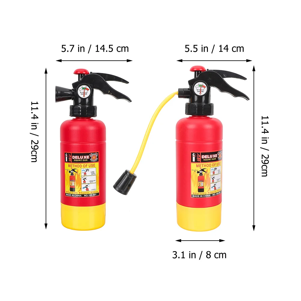 2 Pcs Fire Extinguisher Water Safe Toys for Kids Play Wear-resistant Plastic Compact Fighter