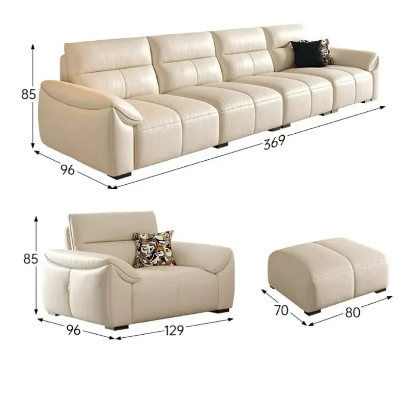 Luxury 3-Seater Nordic Classic Leather Sofa Set High Quality Futuristic Design for Living Room European Style Couch