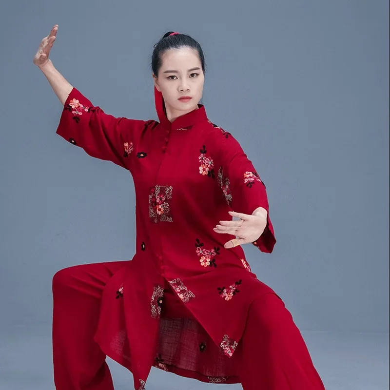 Tai Chi Clothing Set Traditional Chinese Clothing Women Wushu Clothing Kung Fu Uniform Suit Martial Arts Uniform Exercise 12459