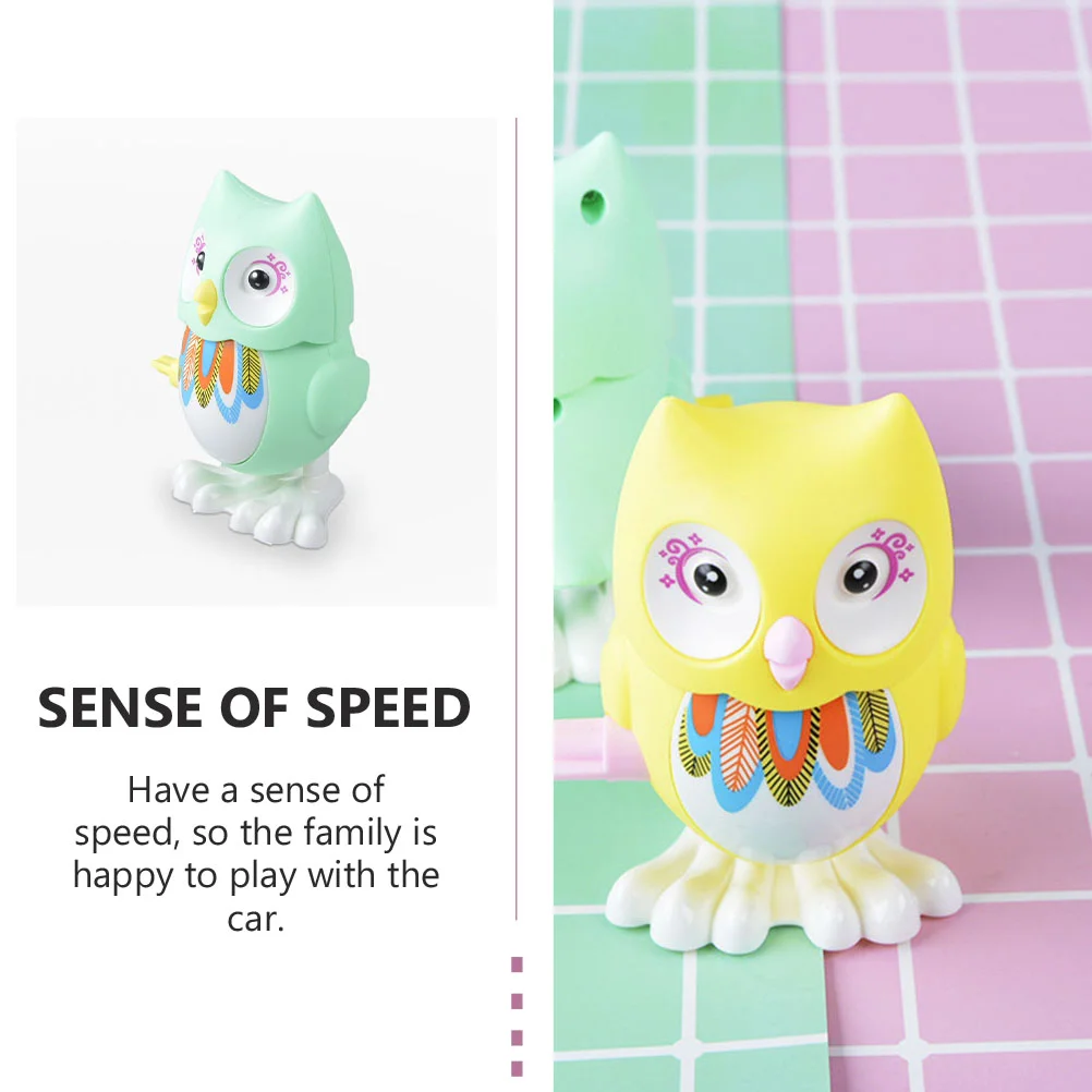 3 Pcs Small Animals Wind-up Toy Parent-child Plastic Adorable Owl Clockwork Toys