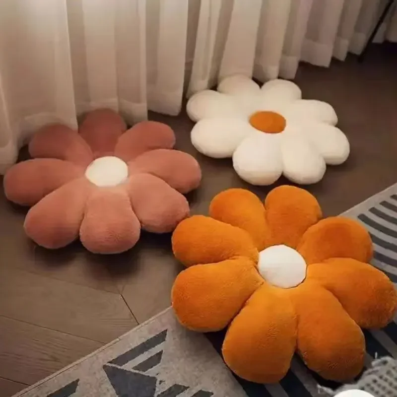 Ins Wind Thickened Sunflower Pillow Sofa Living Room Flower Cushion Float Window Cushion Petal Backrest Bedhead Pillow