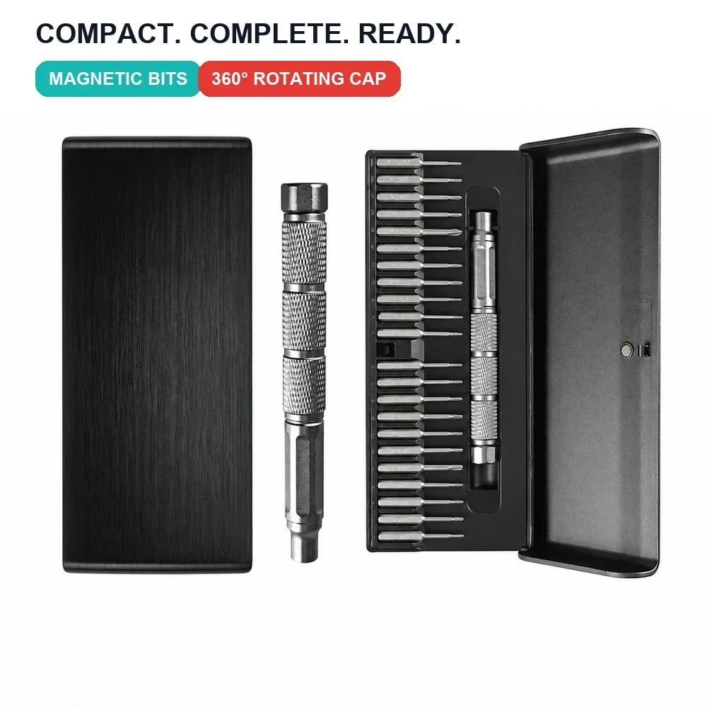 23Pcs Precision Screwdriver Set With 22 S2 Steel Bits Magnetic Aluminum Handle For Phone Laptop Watch Glasses Repair 05