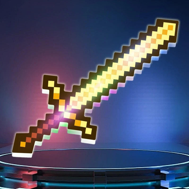 36 ซม.เพชรดาบเกมเรืองแสงอาวุธสามสี SAMURAI Pixel Art ดาบคอสเพลย์ของขวัญคอลเลกชันของเล่นสําหรับเด็ก