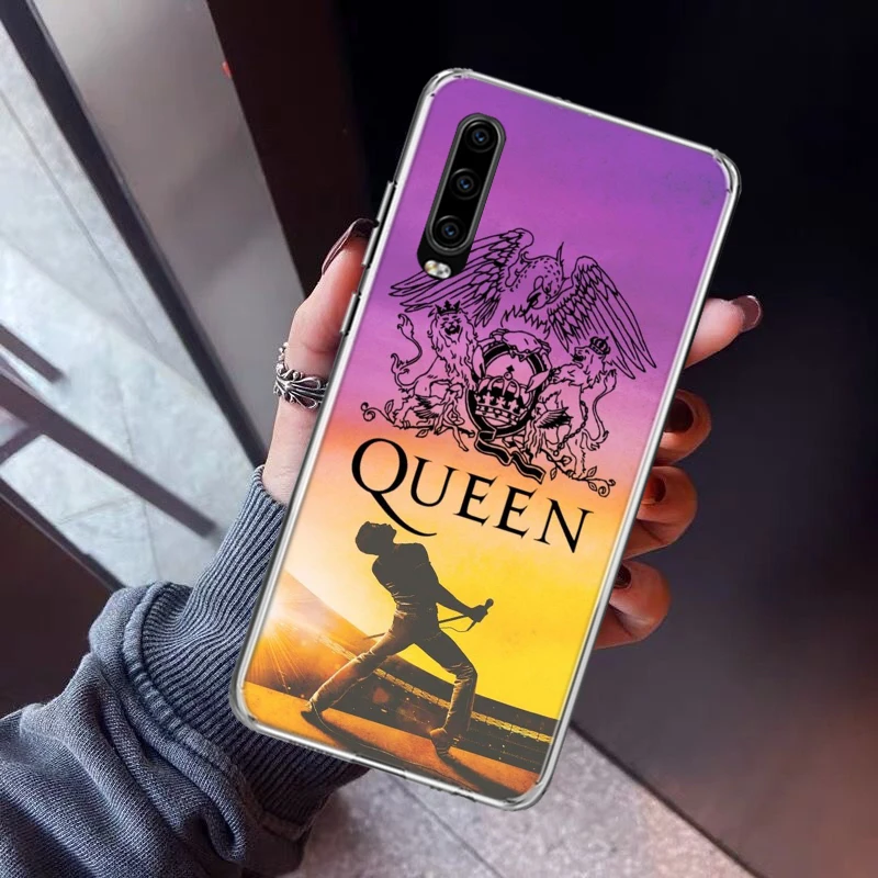 Rock Funky Freddie Mercury Queen Phone Case For Huawei P40 P30 P20 P10 Lite Mate 10 20 Pro Y5 Y6 Y7 Y9S P Smart Silicone Shell P