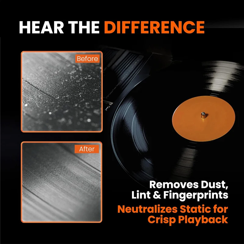 Professional Vinyl Record Cleaner Set Deep Cleaning Agent and Brush Tool Restores Sound Clarity for Audiophile Collection